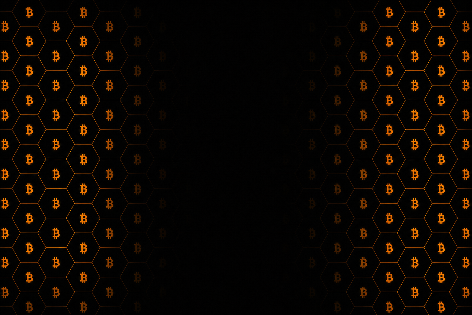 Restrained abstract illustrative texture of a faint orange hexagonal line grid fading into black. Decorative artwork only; contains no financial data, charts, or figures.