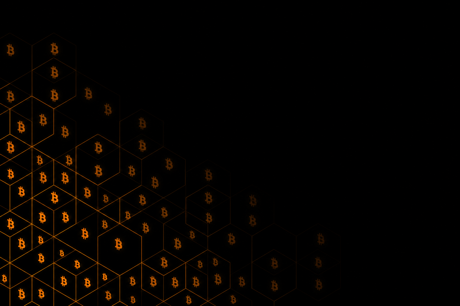 Subtle abstract illustrative graphic of interlocking orange hexagonal line patterns fading into black. Decorative artwork only; does not depict any real person.